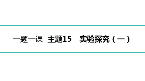 2022年中考化学专题培优指导 专题15实验探究(一)