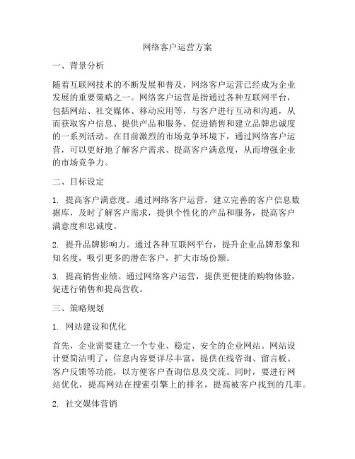 网络客户运营方案