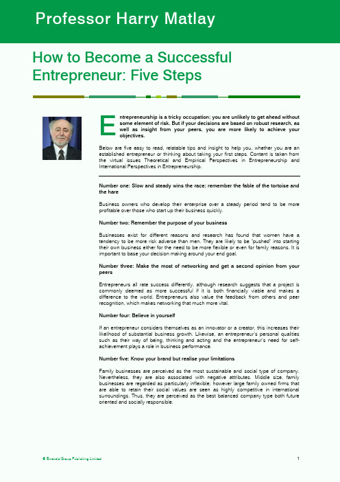 How to Become a Successful Entrepreneur_Five Steps