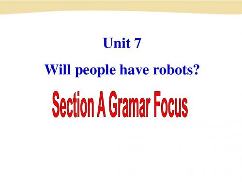 天津市徐庄子中学：Unit 7 Will people have robots(Section A Gramar Focus)课件(人教新目标八年级上册)