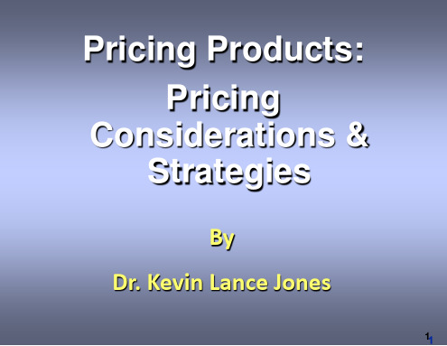 pricing products-pricing consideration and strategies