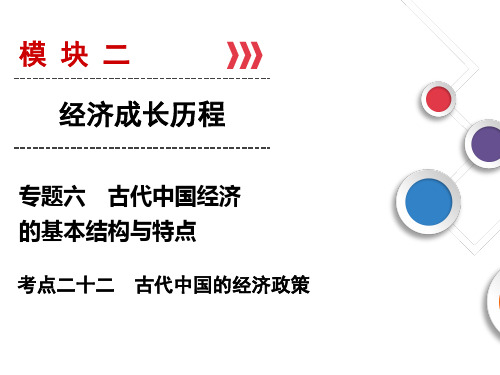 2019人民版大一轮高考历史总复习古代中国的经济政策(优秀版)