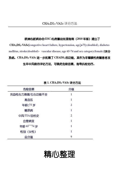 CHA2DS2-VASc评分办法