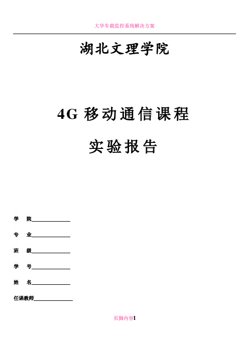 4G移动通信实验报告