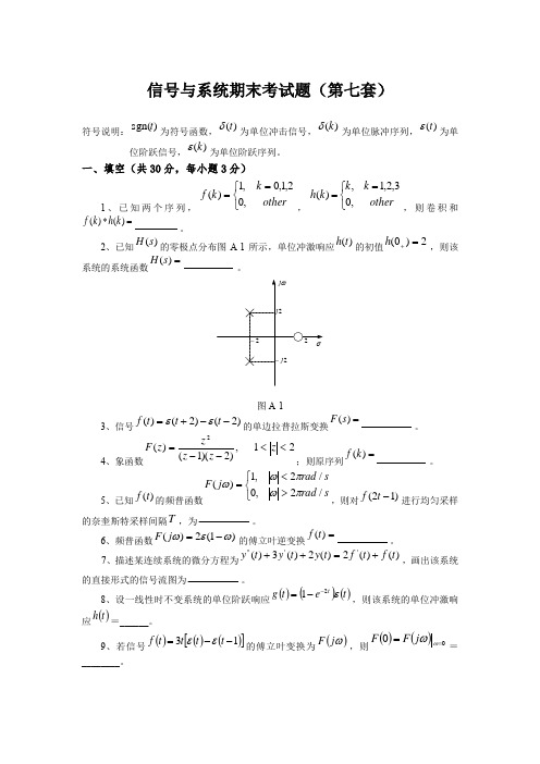 信号与系统期末考试题(第七套)