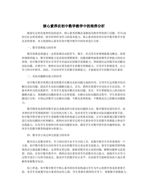 核心素养在初中数学教学中的培养分析