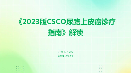 《2023版CSCO尿路上皮癌诊疗指南》解读PPT课件