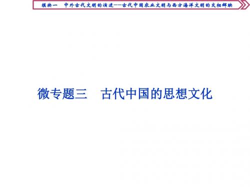 2018年高考历史二轮通史复习课件:模块一 中外古代文明的演进 微专题三