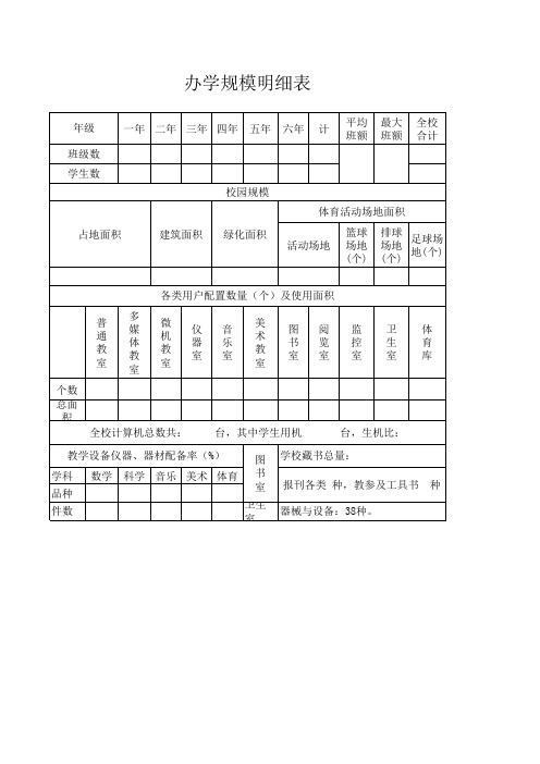 办学规模明细表