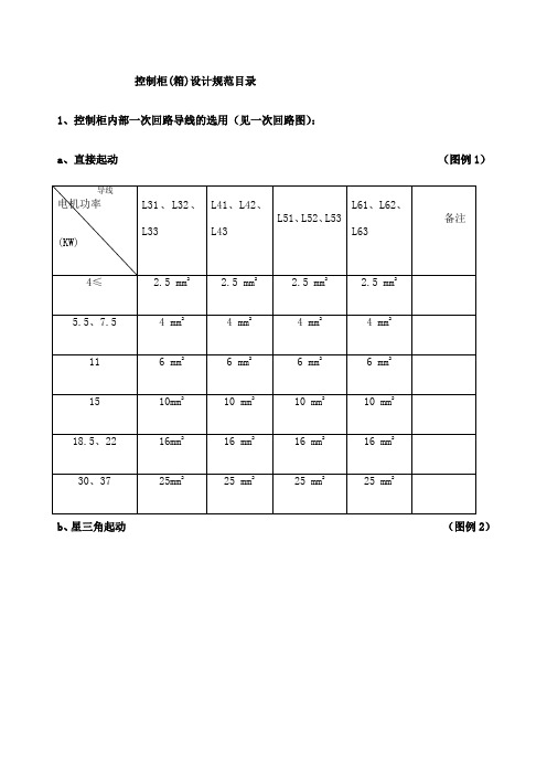 控制柜设计规范