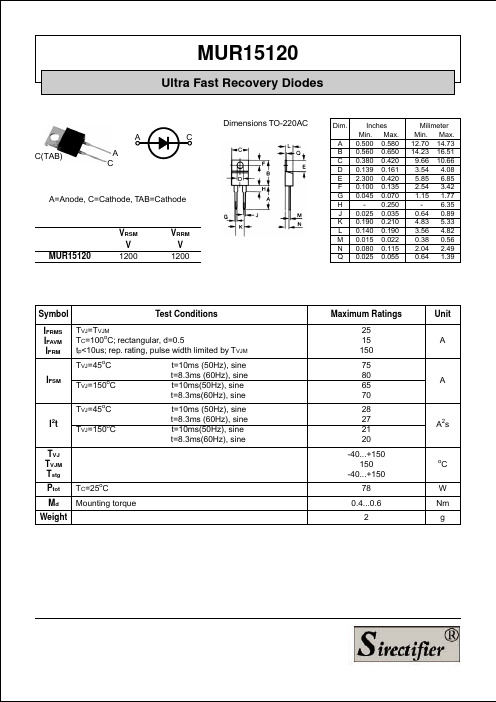 MUR15120中文资料