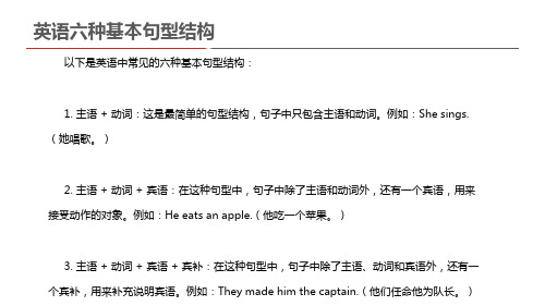 英语六种基本句型结构