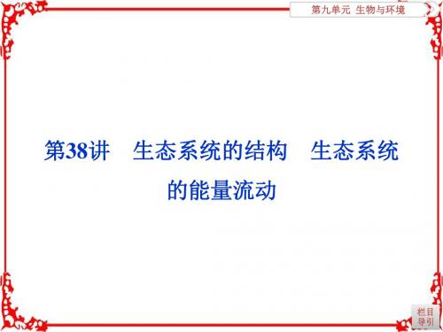 2018高考生物(新课标)一轮复习讲解课件第九单元第38讲生态系统的结构生态系统的能量流动