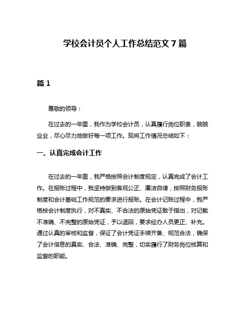 学校会计员个人工作总结范文7篇