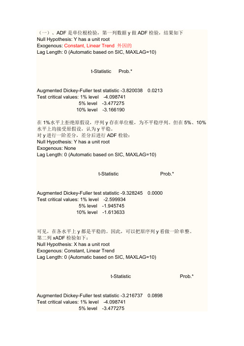 eviews各种检验