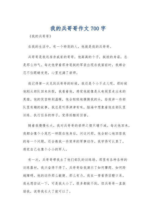 我的兵哥哥作文700字