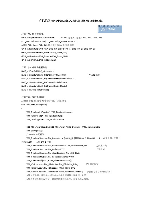 STM32定时器输入捕获模式测频率