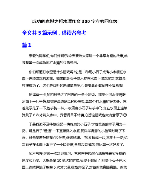 成功的喜悦之打水漂作文300字左右四年级