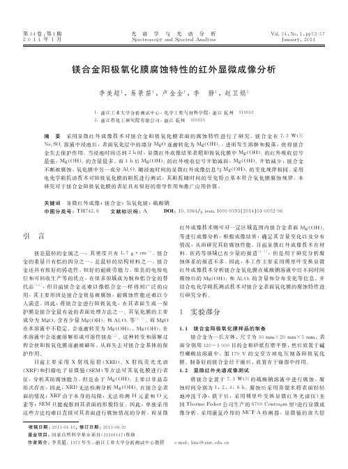 镁合金阳极氧化膜腐蚀特性的红外显微成像分析