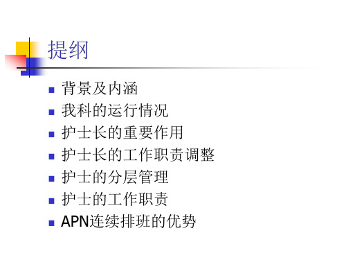 APN班与护士分层管理课件