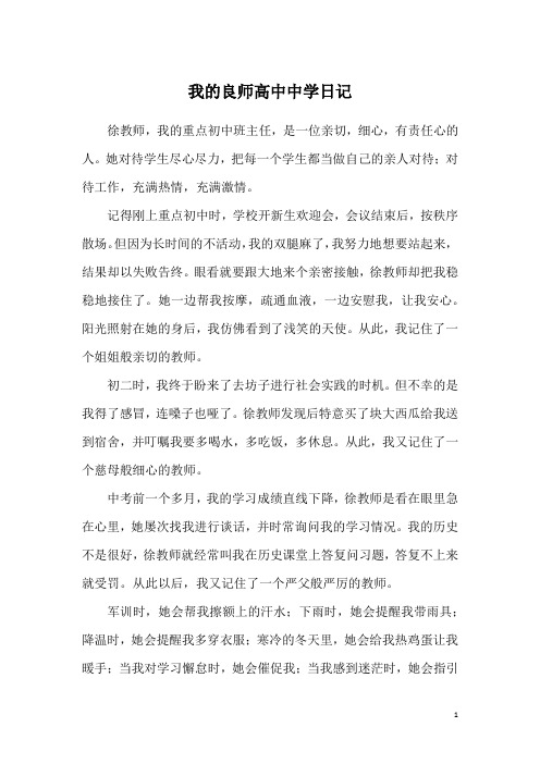 我的良师高中中学日记