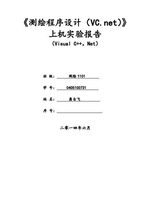 测绘程序设计基础实验报告【范本模板】