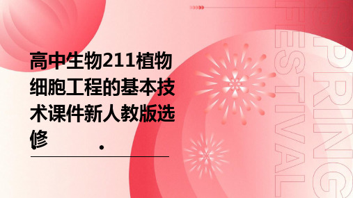 高中生物211植物细胞工程的基本技术课件新人教版选修