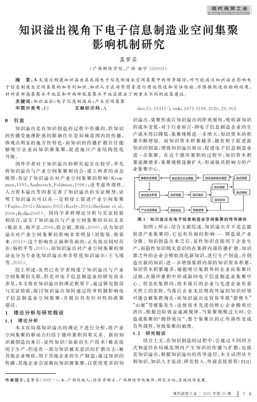 知识溢出视角下电子信息制造业空间集聚影响机制研究