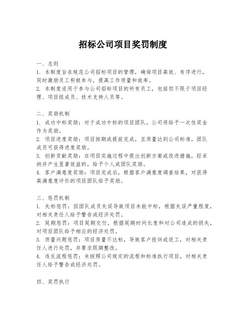 招标公司项目奖罚制度