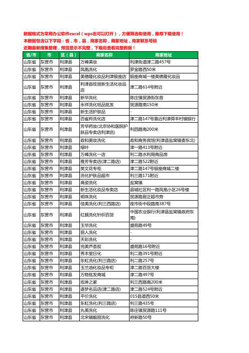 2020新版山东省东营市利津县化妆品工商企业公司商家名录名单黄页联系电话号码地址大全36家