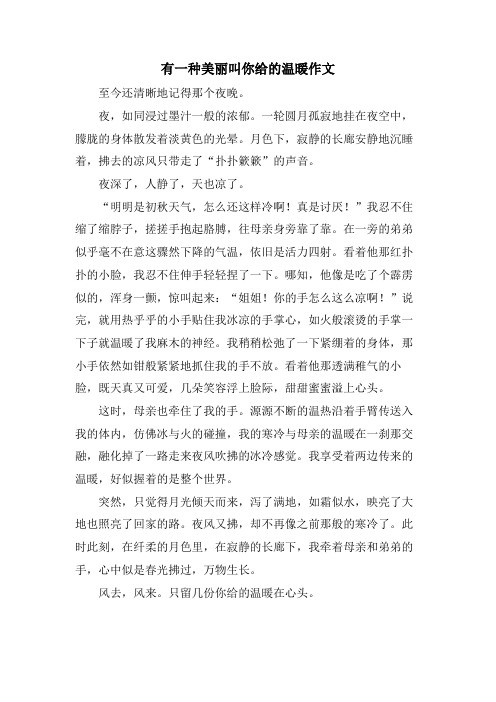 有一种美丽叫你给的温暖作文