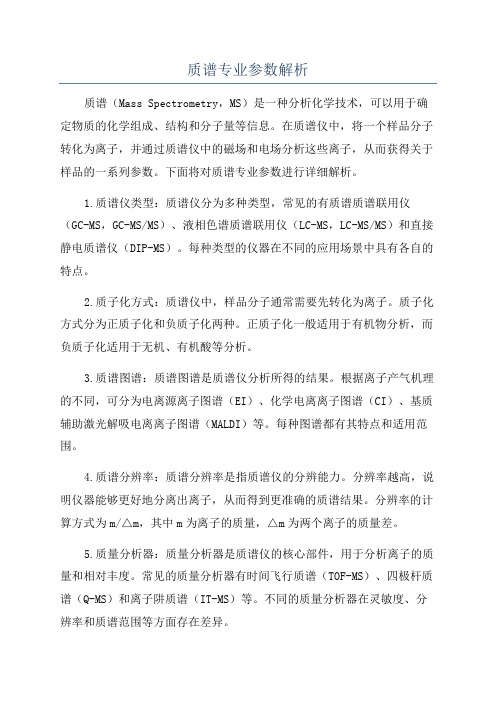 质谱专业参数解析