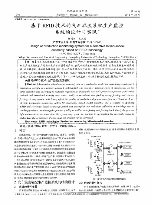 基于RFID技术的汽车混流装配生产监控系统的设计与实现