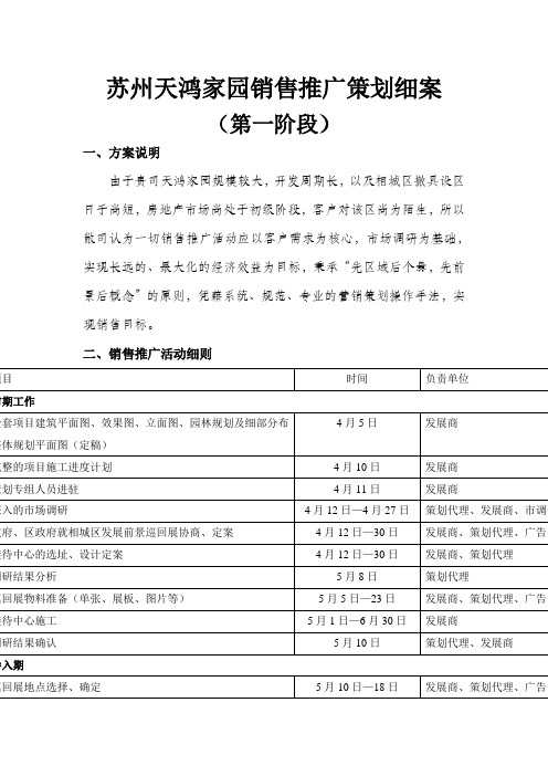 家园销售推广策划细案