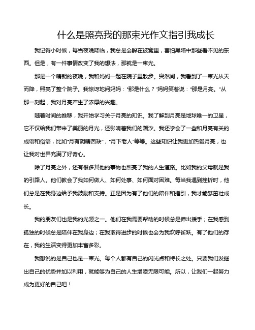 什么是照亮我的那束光作文指引我成长