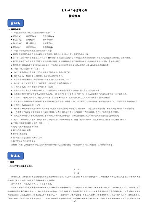 2.3《峨日朵雪峰之侧》(精选练习)(含答案).pdf
