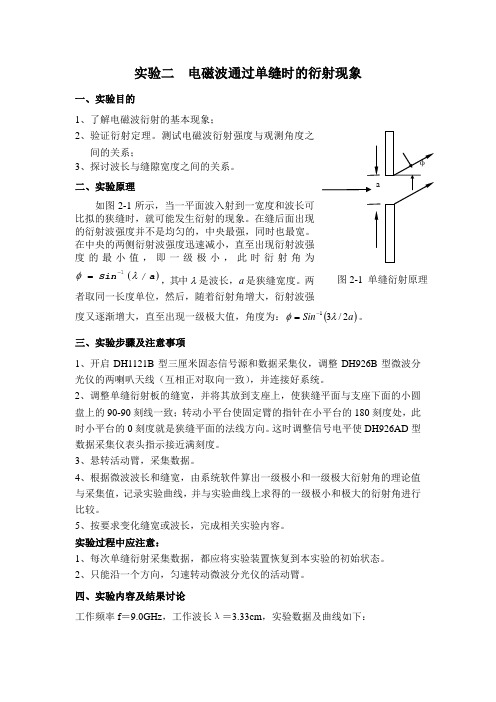 实验二电磁波通过单缝时的衍射现象-a