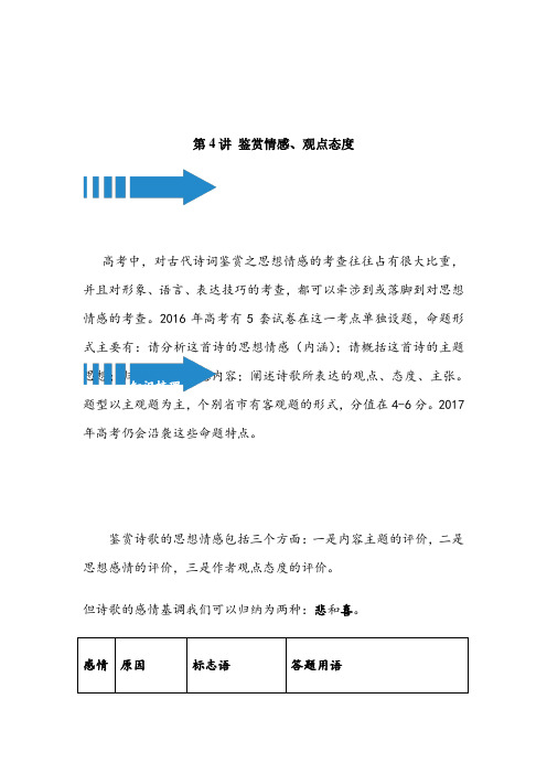 古诗词鉴赏第4讲：鉴赏情感、观点态度