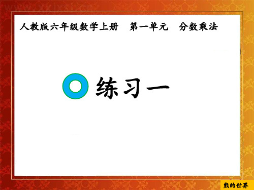 人教版六年级数学上册练习一