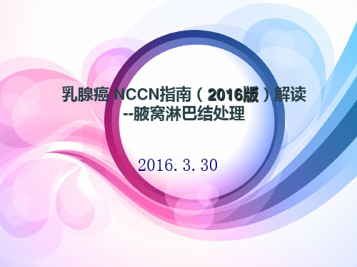 2016年NCCN指南解读-前哨淋巴结活检资料