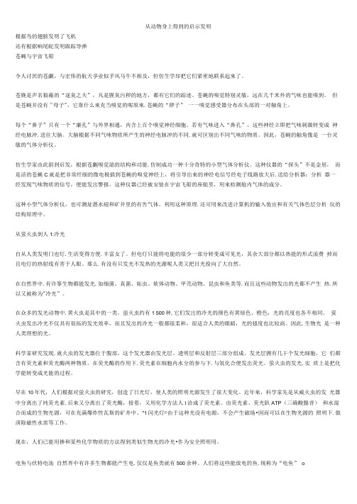 从动物身上得到的启示发明