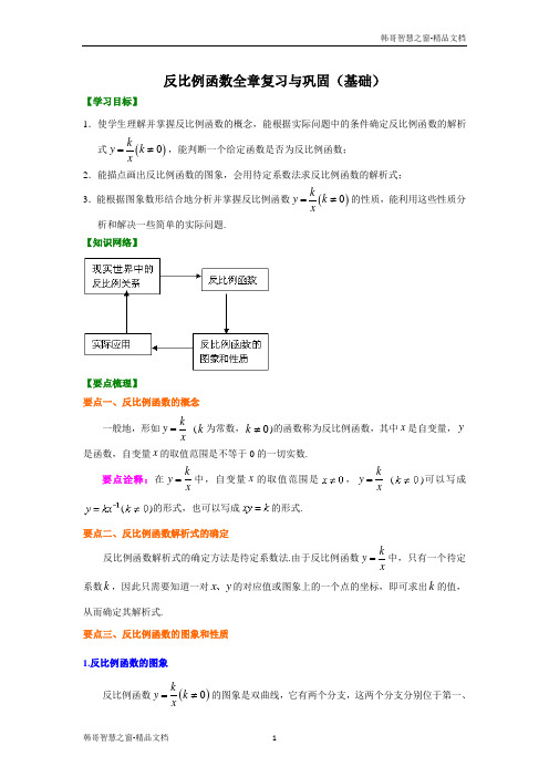 反比例函数全章复习与巩固(基础)知识讲解