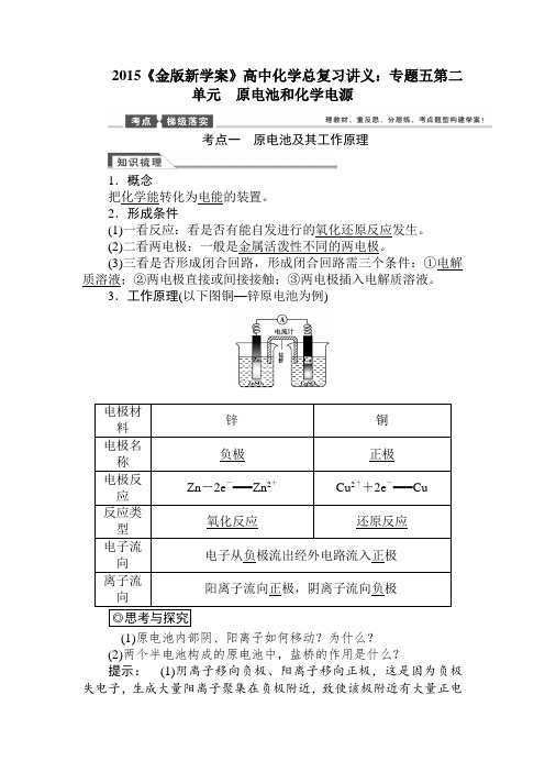 2015届高考化学第一轮专题总复习教案38