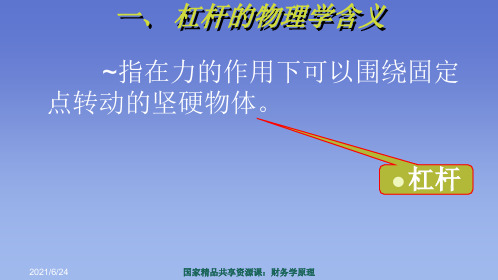 第八章  财务的杠杆效应  《财务学原理》PPT课件