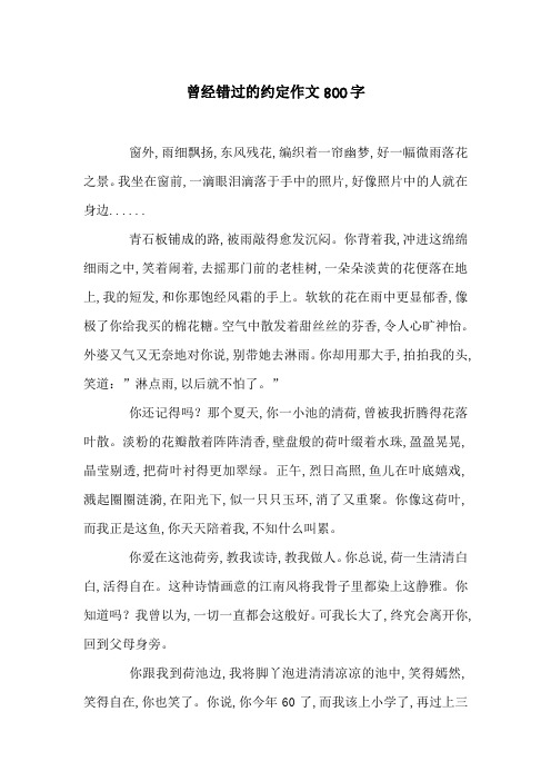 曾经错过的约定作文800字