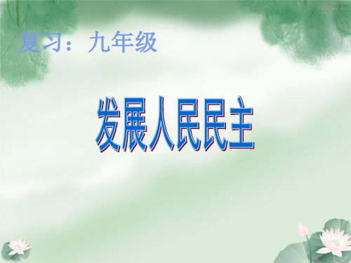 复习:九年级 发展人民民主(共13张ppt)