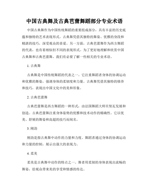 中国古典舞及古典芭蕾舞蹈部分专业术语