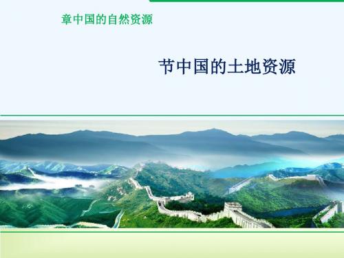 湖南省临澧县八年级地理上册 第三章 第二节 中国的土地资源讲义 (新版)湘教版