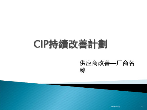 CIP持续改善计划PPT课件