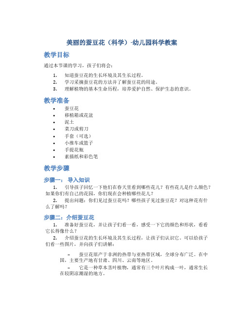 美丽的蚕豆花(科学)-幼儿园科学教案